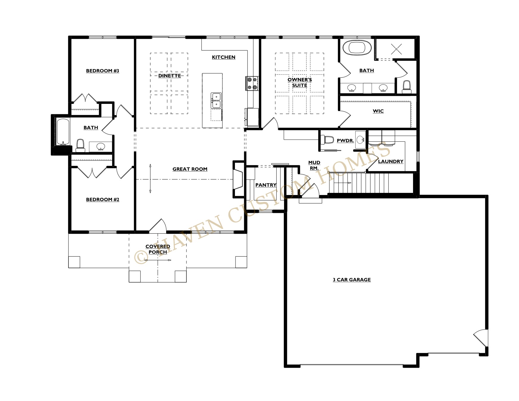 Ashford architectural plan sheet 2 with Haven copyright watermark