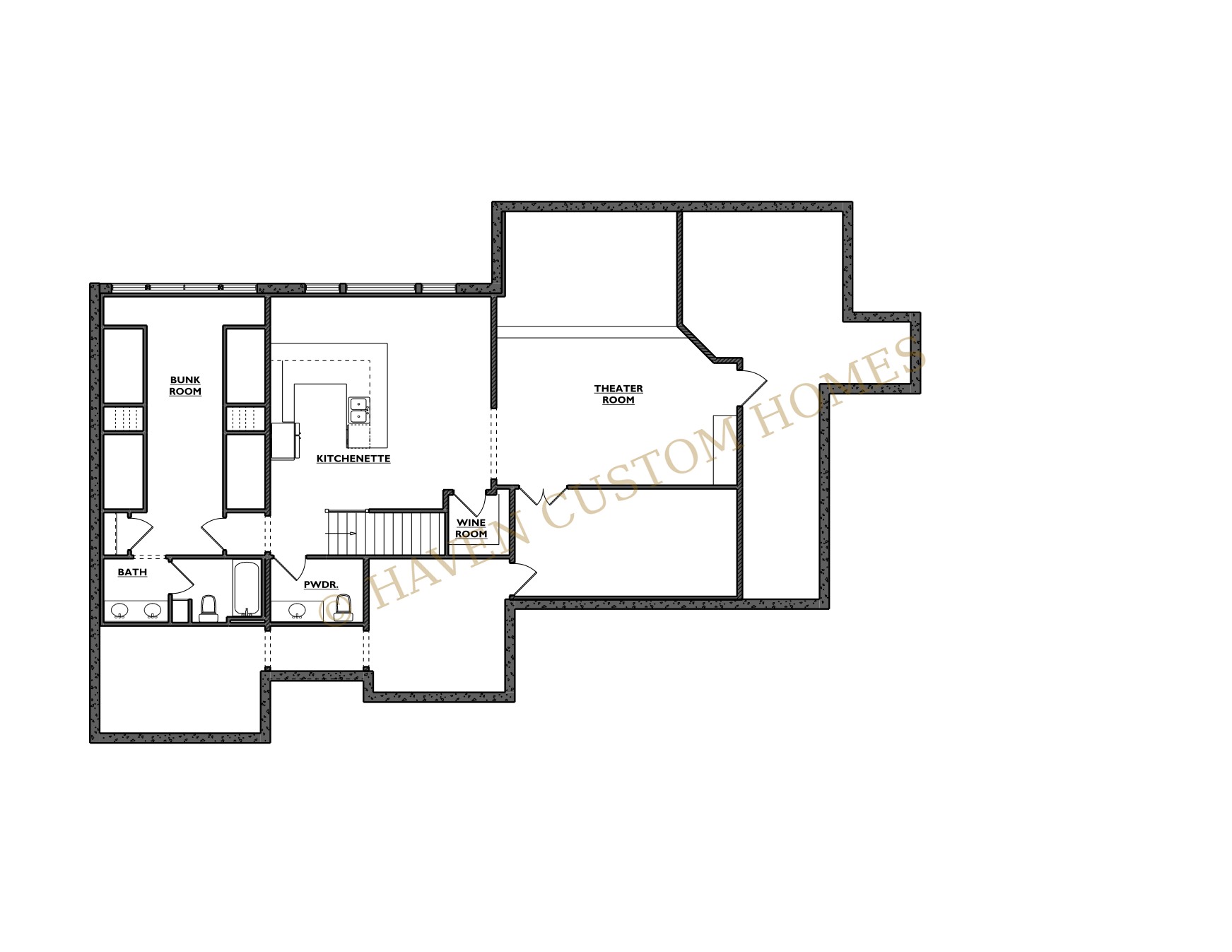 Brookstone architectural plan sheet 4 with Haven copyright watermark