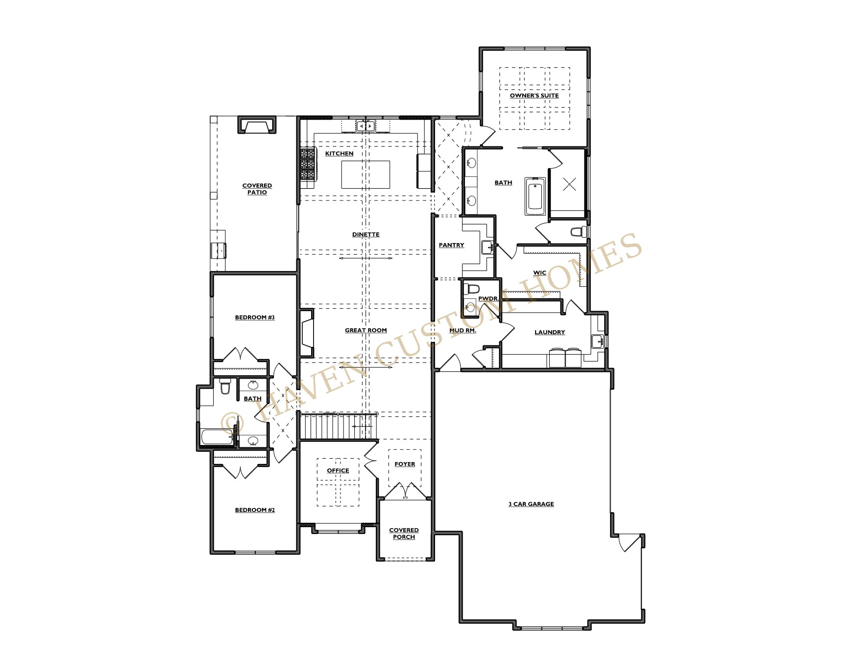 Grandview architectural plan sheet 2 with Haven copyright watermark
